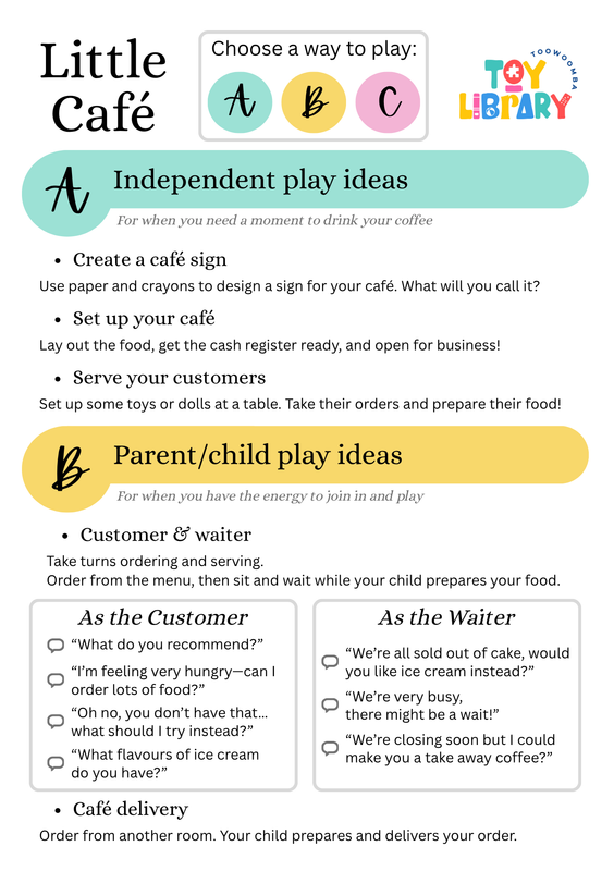 Little Café play card example